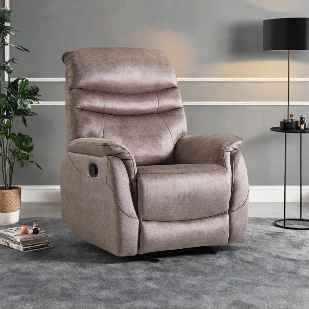 Rocking Swivel Recliner Chair for Living Room, 360 Degree Swivel, Adjustable Modern Reclining Chair, Classic and Traditional Recliner Sofa with Lumbar Support (Dark Grey)