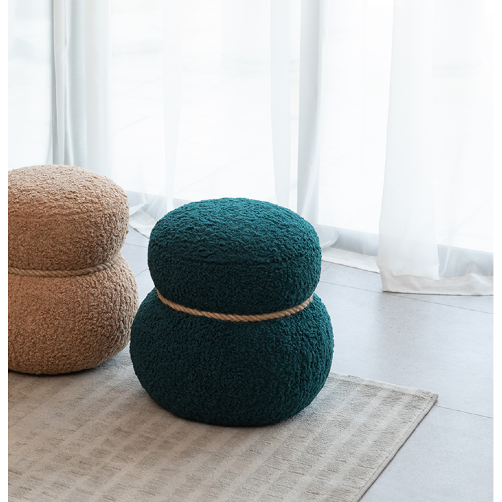 WKJ1Y Dark green snowman stool, seat body width 14.56 inches, round belly, playful cute, suitable for any space