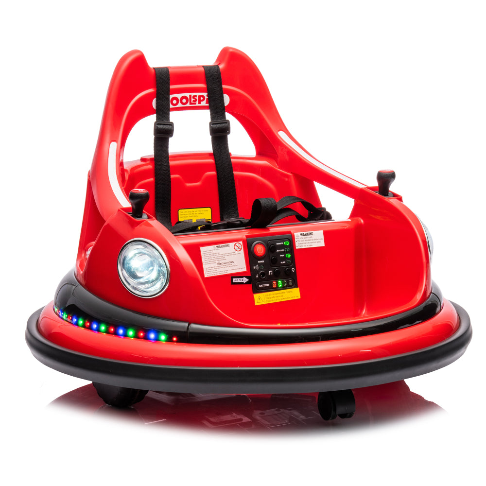 12V ride on bumper car for kids,electric car for kids,1.5-5 Years Old,W/Remote Control, LED Lights, Bluetooth & 360 Degree Spin, Vehicle body with anti-collision padding
Five-point Safety Belt,2wd