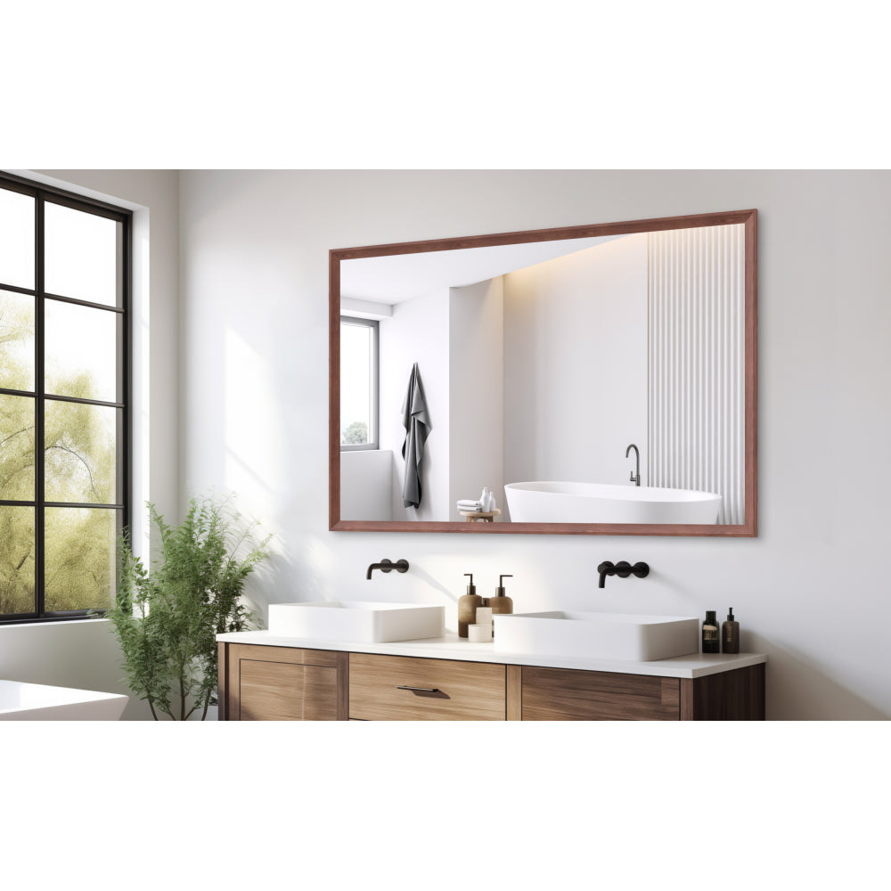 36x24 inches Modern Black Bathroom Mirror with Aluminum Frame Vertical or Horizontal Hanging Decorative Wall Mirrors for Living Room Bedroom