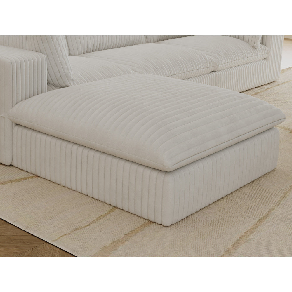 Cloud Sofa,Corduroy Fabric,Deep Seat Couches,Double-layer design,Removable  Cushion,No Assembly, DIY Combination for Living room, Bedroom,Conference room ,Apartment,White