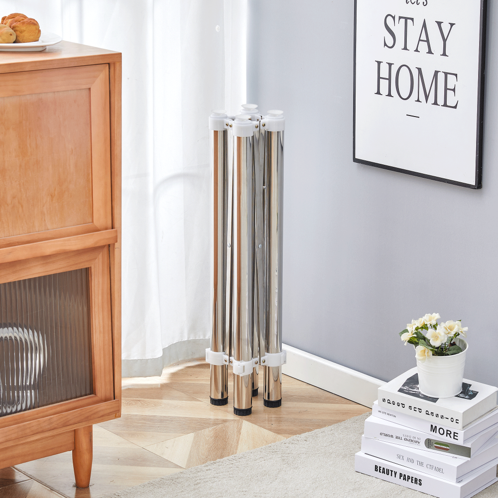 Only Table Leg.Simple Silver Stainless Steel Folding Table Frame - Multifunctional, Space-Saving.Folding Table Frame,Silver Stainless Steel Material,5.5*5.5*28.7~26.3*26.3*28.7 Inch.