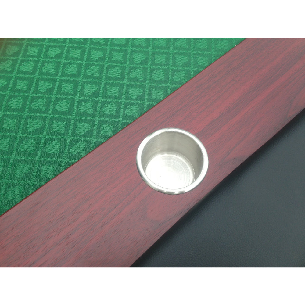 96" Luna Ultra Poker Table with Speed Cloth Racetrack Chip Tray Double DropBox Wooden Legs Green