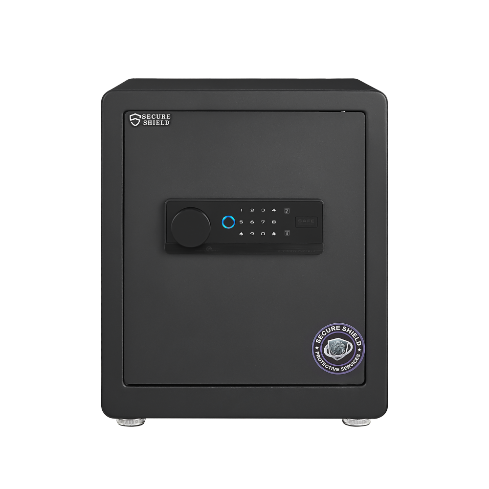 1.93 Cuft Safe Box, Security Electronic Steel Home Safe, Anti-Theft Digital Security Lock Box with Smart Alert System, Removable Shelf, Mute Function, Personal Document Safes for Money Jewelry
