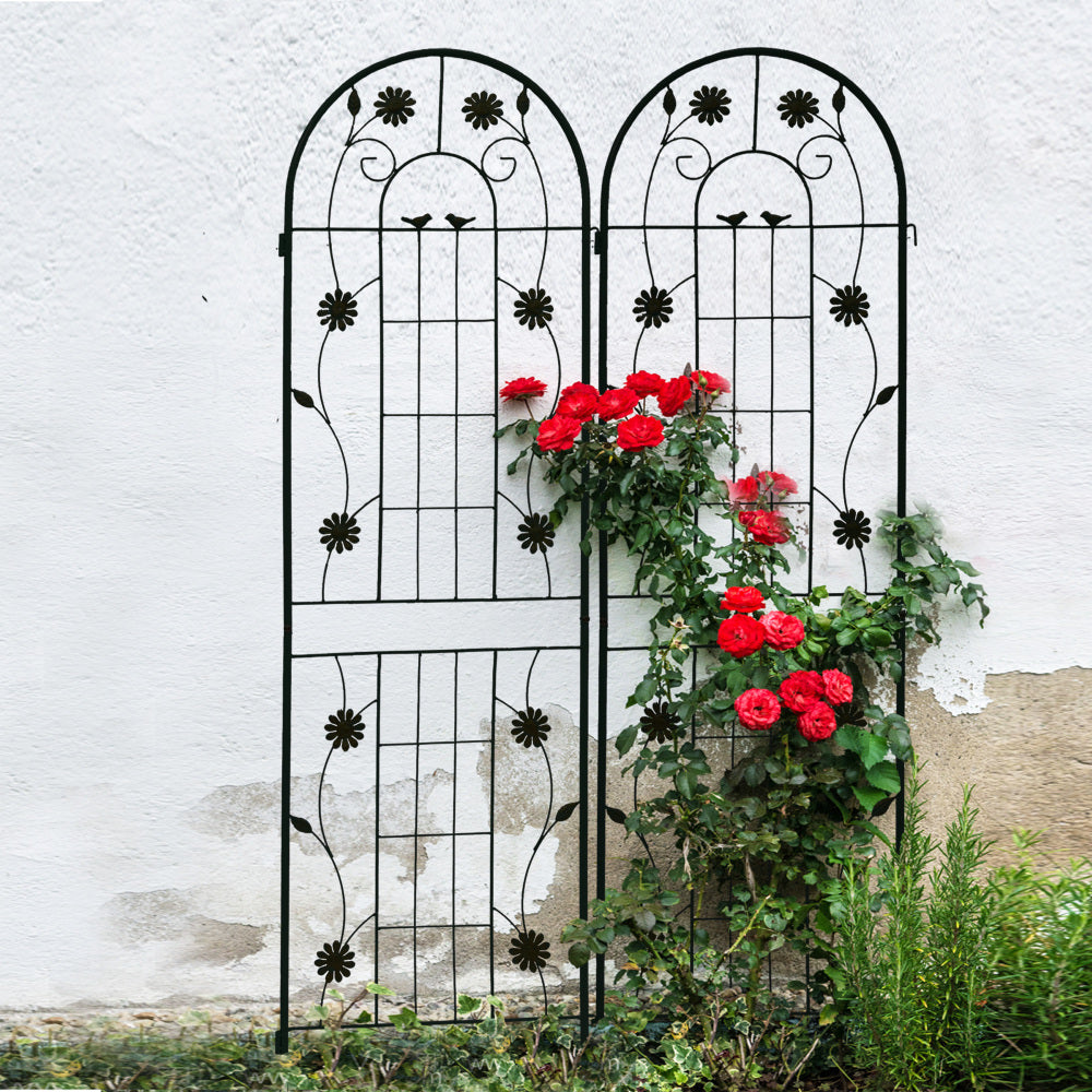 4 Pack Metal Garden Trellis 71" x 19.7" Rustproof Trellis for Climbing Plants Outdoor Flower Support Cream White