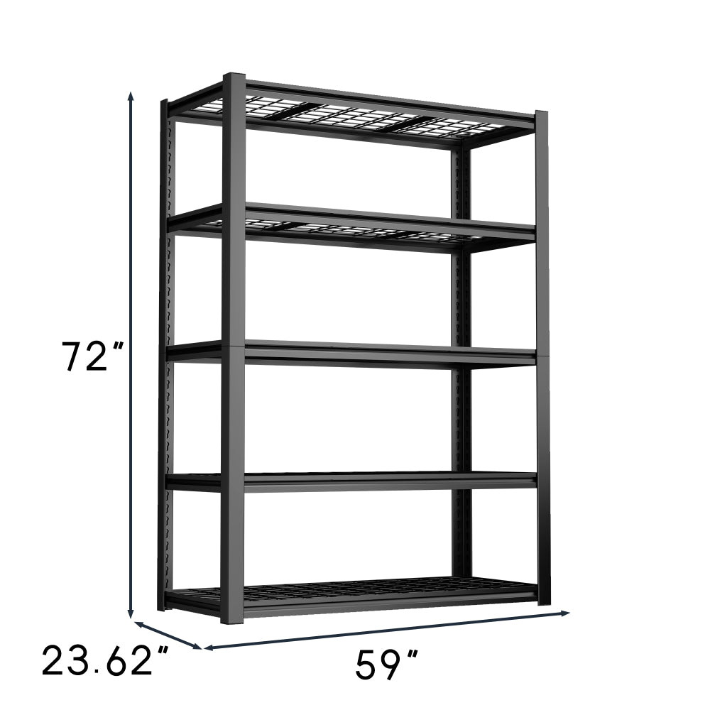 59 Inches Metal Garage Storage Rack, Heavy-Duty Steel Moisture-Proof And Waterproof 5-Layer Adjustable Storage Shelving Unit.Designed For Warehouse Storage (food Pantries, Industrial Use)