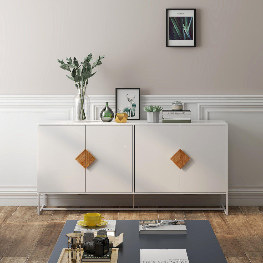 Solid wood special shape square handle design with 4 drawers bedroom furniture dressers