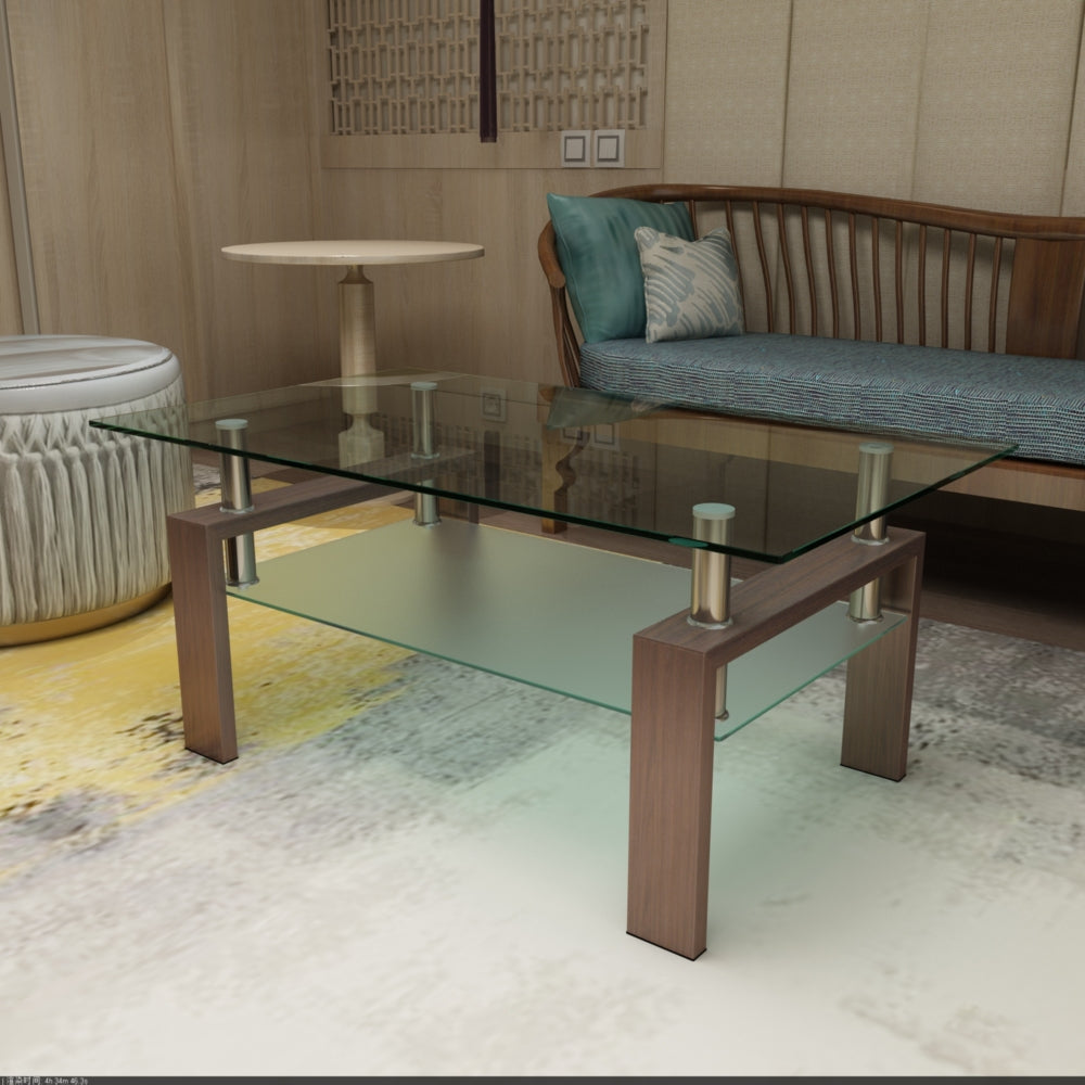 White Coffee Table, Clear Coffee Table, Modern Side Center Tables for Living Room, Living Room Furniture