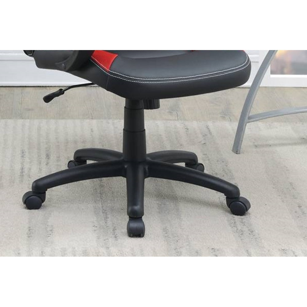 Office Chair Upholstered 1pc Cushioned Comfort Chair Relax Gaming Office Work Black And Red Color
