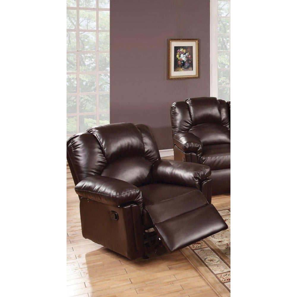 Motion Recliner Chair 1pc Glider Couch Living Room Furniture Brown Bonded Leather