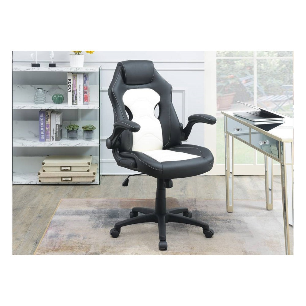 Office Chair Upholstered 1pc Cushioned Comfort Chair Relax Gaming Office Work Black And Red Color