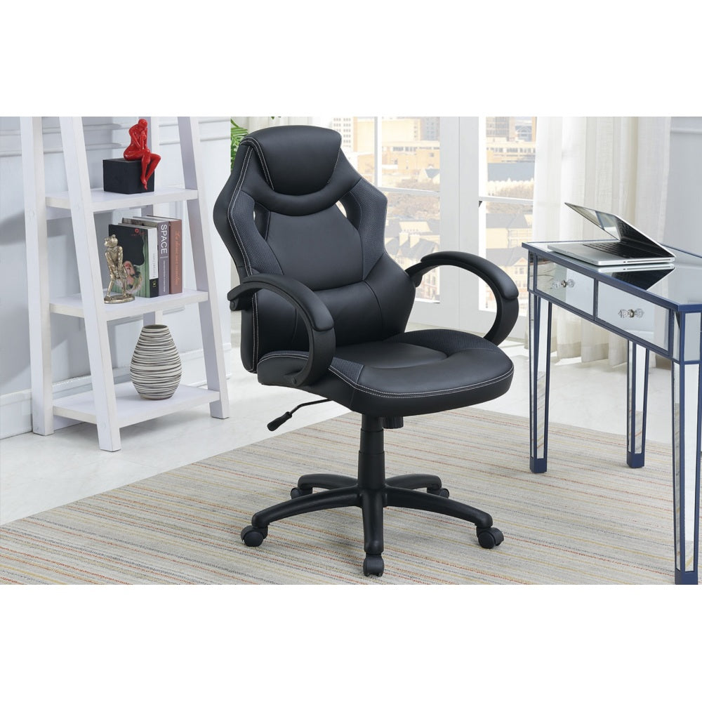 Office Chair Upholstered 1pc Cushioned Comfort Chair Relax Gaming Office Work Black And Red Color