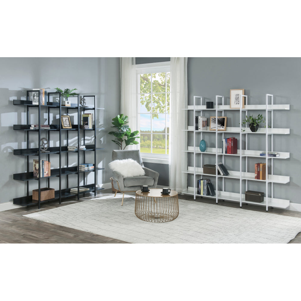 [VIDEO] 5 Tier Bookcase Home Office Open Bookshelf, Vintage Industrial Style Shelf with Metal Frame, MDF Board (Old Sku:WF286176AAK)
