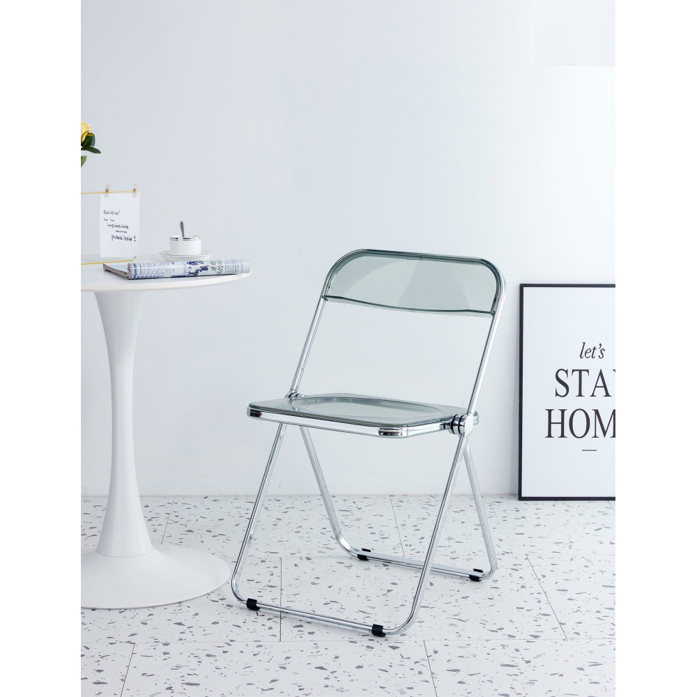 YELLOW Clear Transparent Folding Chair Chair Pc Plastic Living Room Seat