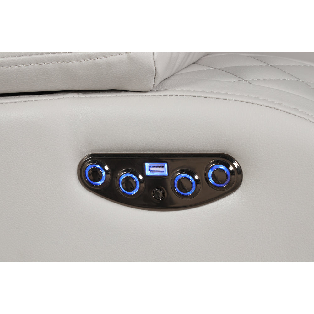 BENZ LED & Power Reclining Loveseat Made With Faux Leather in Ice      same asG150109058  (NJ inventory)