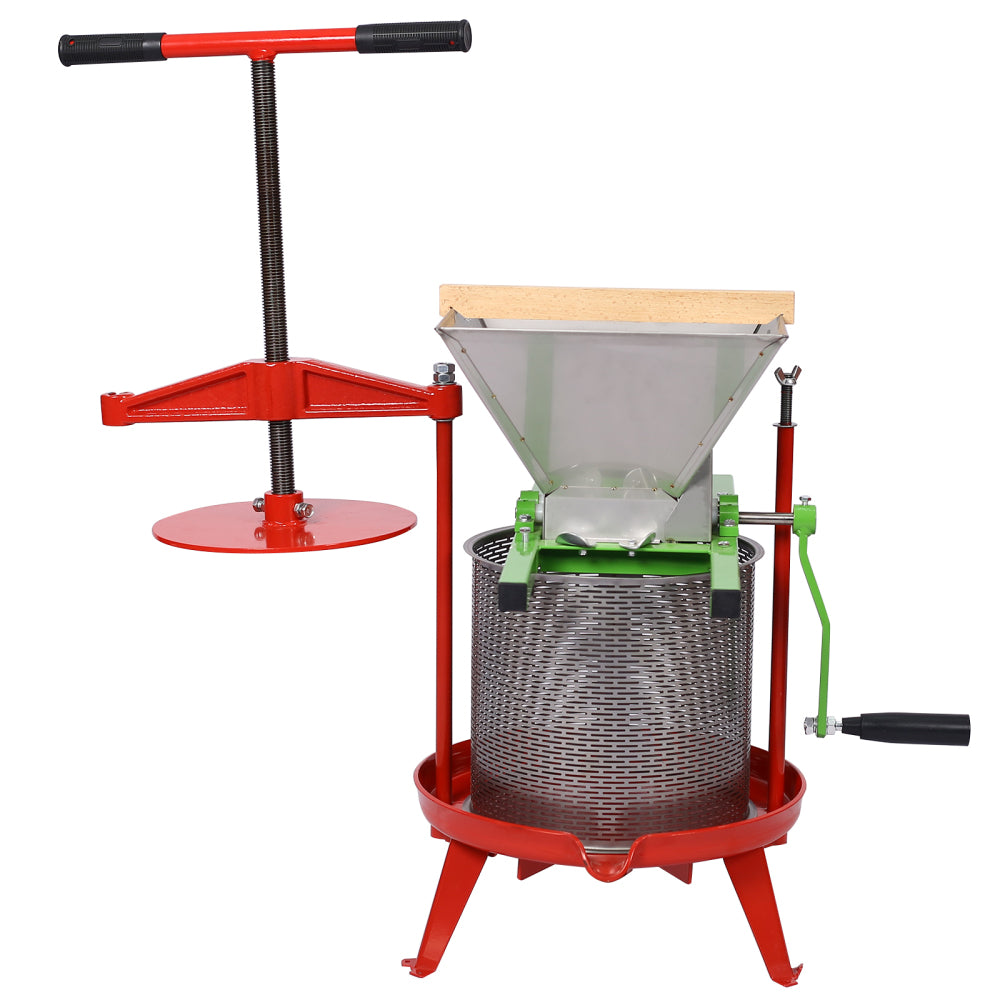 Fruit Wine Press and Crusher,100% Nature Apple&Grape&Berries Crusher Manual Juice Maker for Kitchen