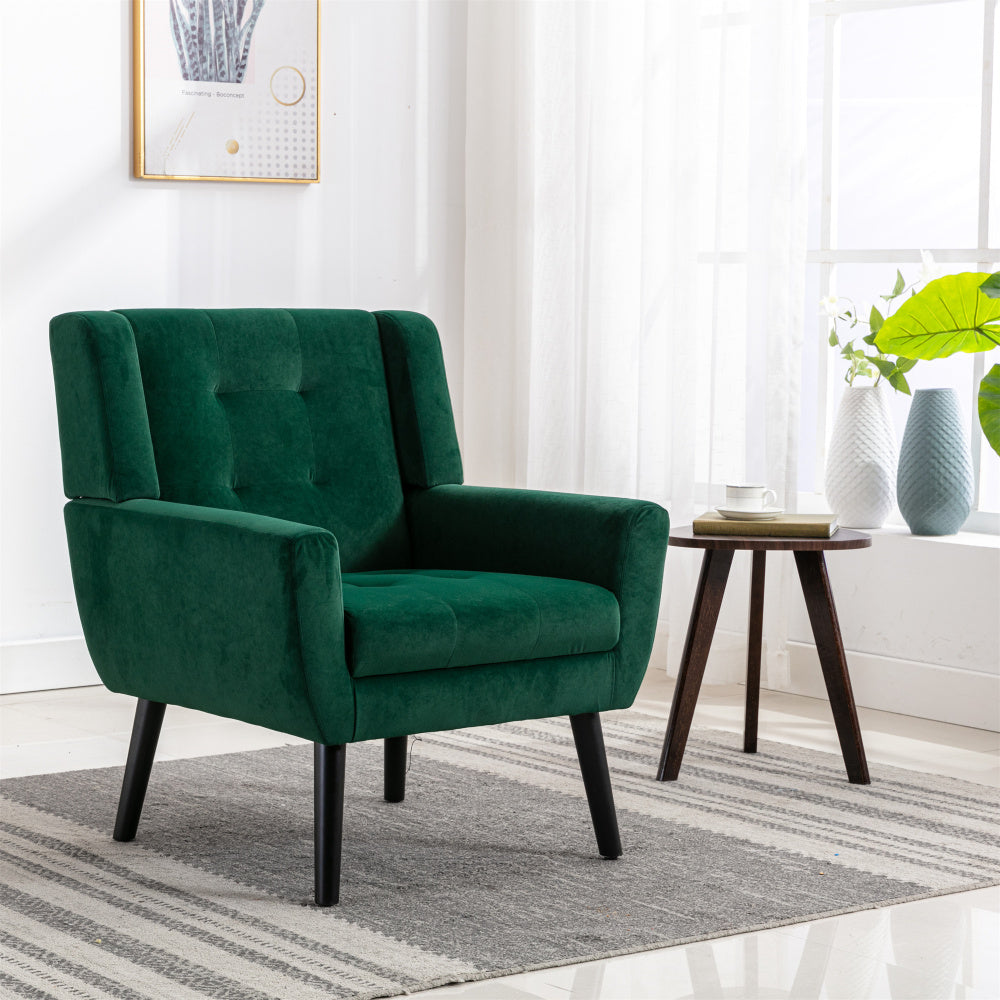 Modern Soft Teddy  Material Ergonomics Accent Chair Living Room Chair Bedroom Chair Home Chair With Black Legs For Indoor Home-Grey Teddy Fabric