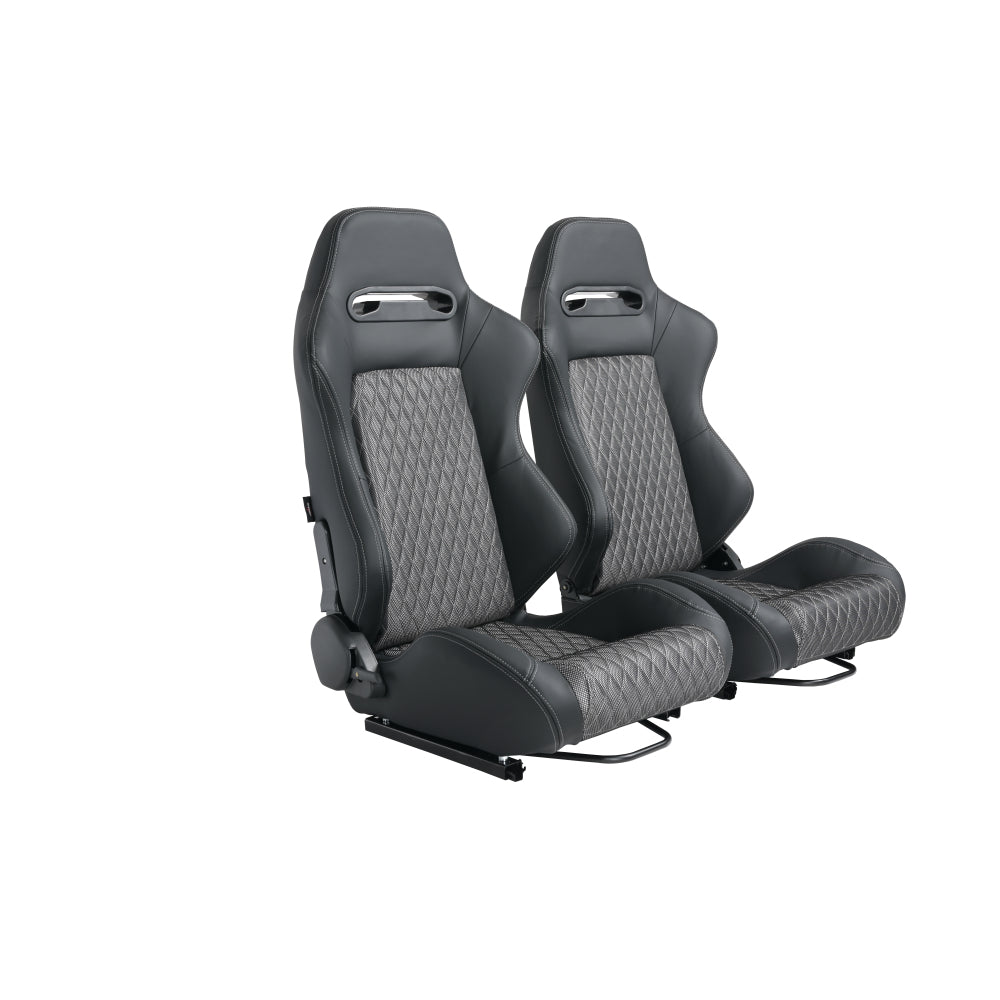 RACING SEAT HIGH QUALITY PVC WITH SUADE MATERIAL DOUBLE SLIDER  2PCS