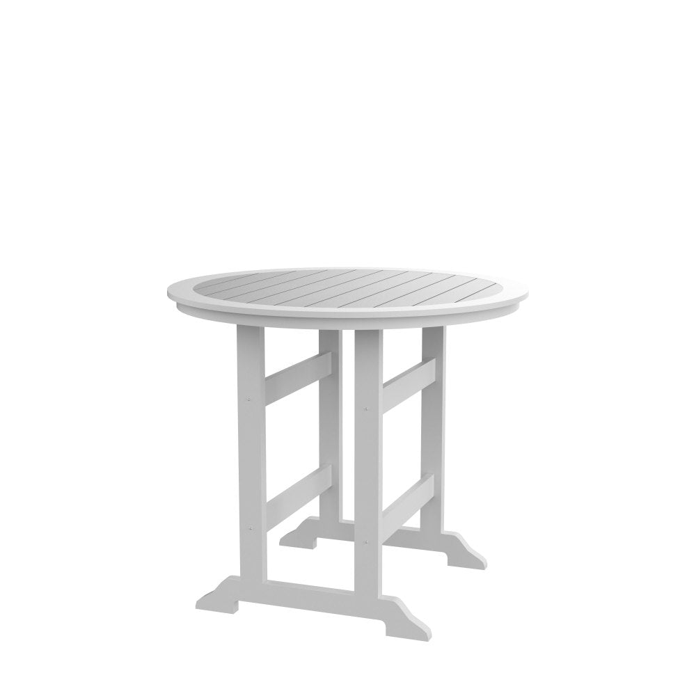 HDPE Bar Table, Dining Table, Patio Bar Set ,Counter Height Table For Outdoor White + Gray