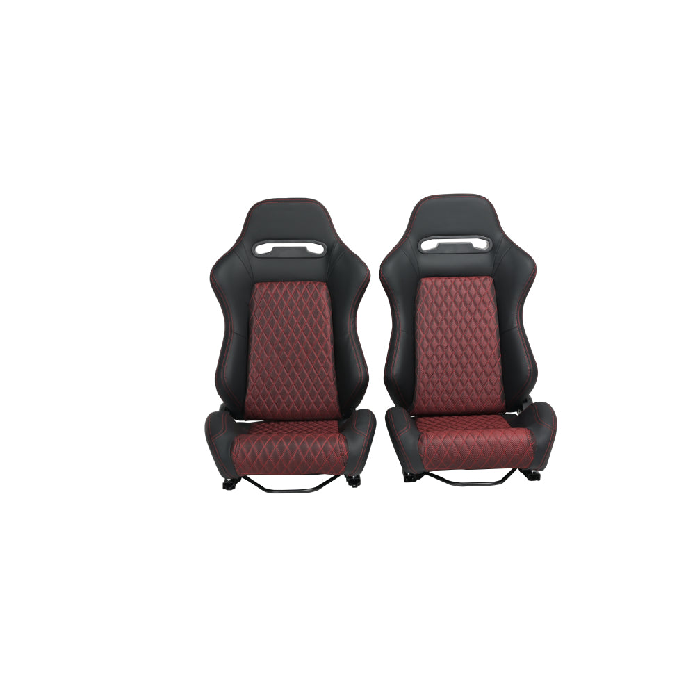 RACING SEAT HIGH QUALITY PVC WITH SUADE MATERIAL DOUBLE SLIDER  2PCS