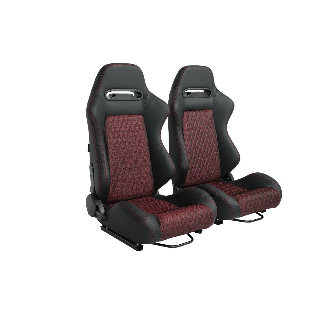 RACING SEAT HIGH QUALITY PVC WITH SUADE MATERIAL DOUBLE SLIDER  2PCS