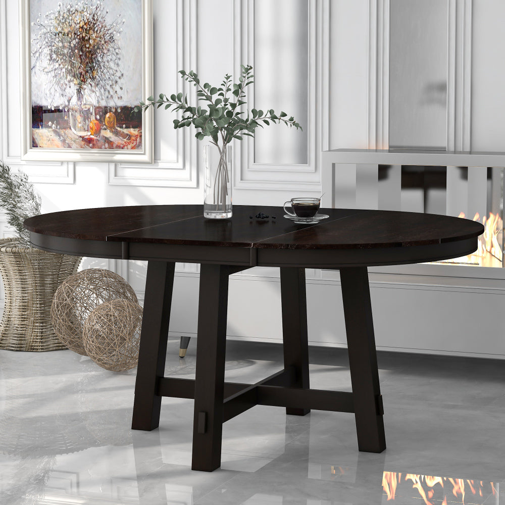 TREXM Set of 4 Dining chairs Wood Upholstered Fabirc Dining Room Chairs with Nailhead (Natural Wood Wash)