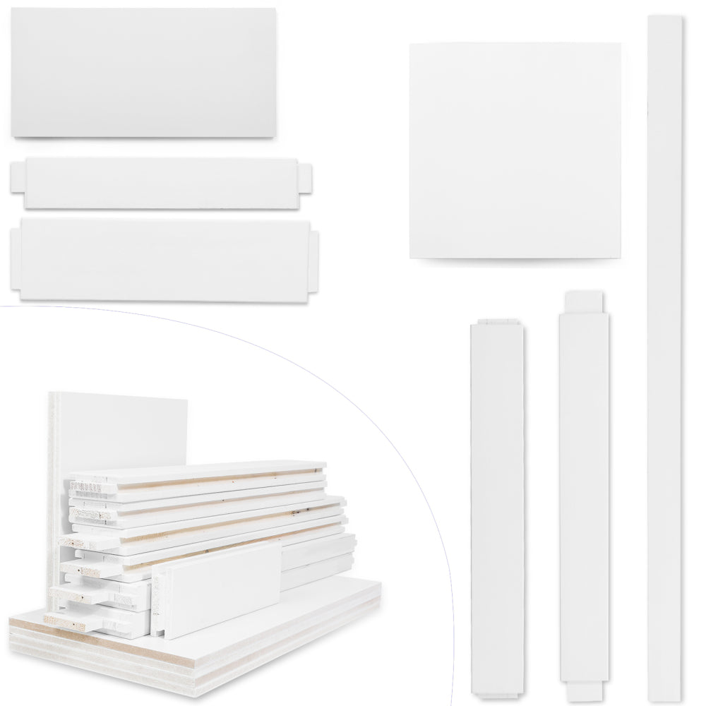 CRAZY ELF 32" x 84" Five Panel Real Primed Door Slab, DIY Panel Door, Modern Interior Barn Door, Moisture-proof, Anti-deformation, Pre-Drilled Ready to Assemble, Suitable for Pre-hung and Barn Door