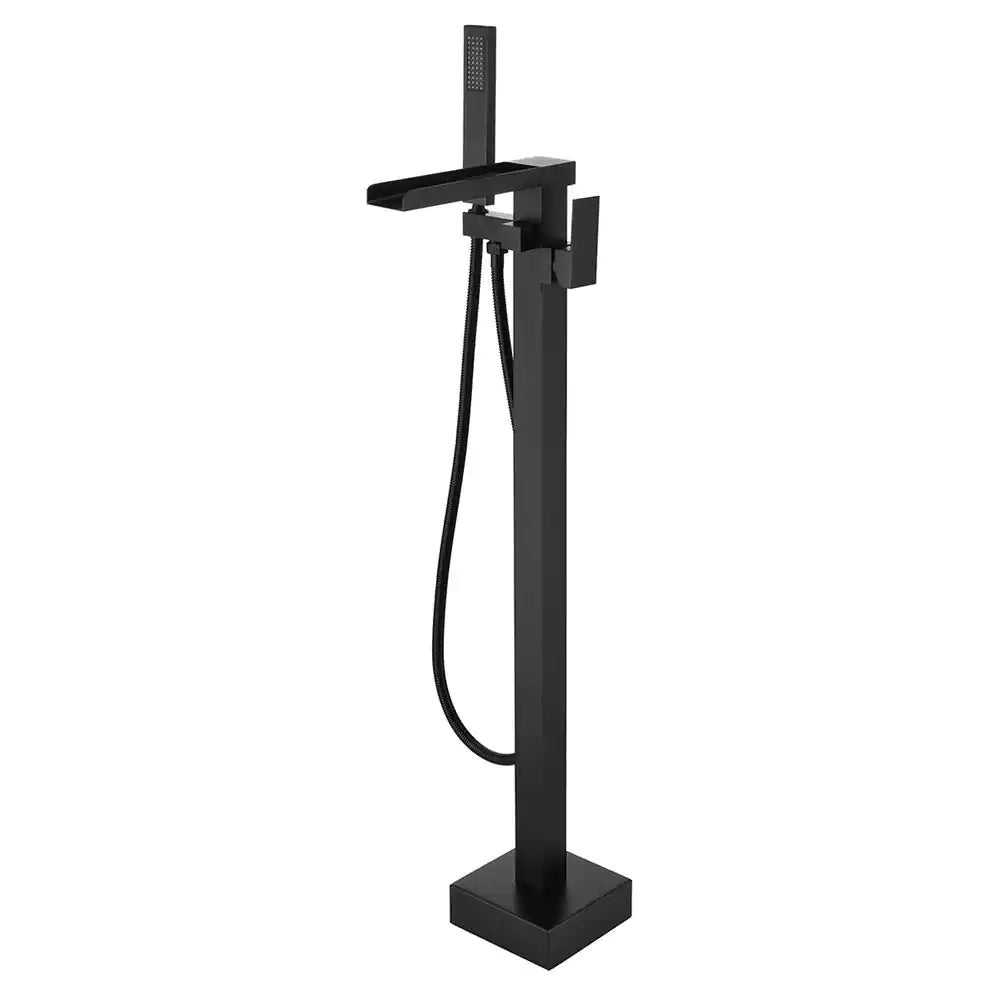 Single Handle Freestanding Bathtub Wall Mounted Faucet with Hand Shower Bathtub Faucet , Matte Black