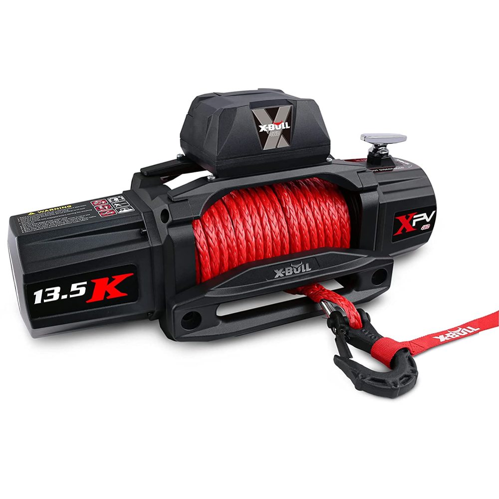 X-BULL 13500 LBS Electric Winch XPV  12V Synthetic Red Rope New Arrival Jeep Towing Truck 4WD