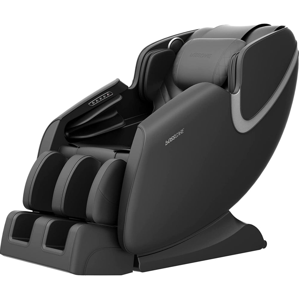 BOSSCARE Massage Chair Recliner with Zero Gravity, Full Body Airbag Massage Chair with Bluetooth Speaker, Foot Roller Brown