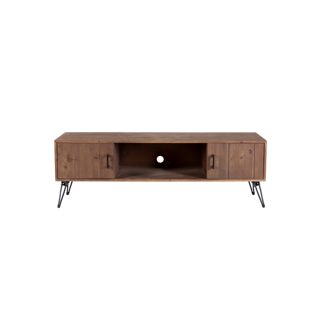 Industrial style Reclaimed wood Media TV Stand with Storage Cabinet for Living Media Room