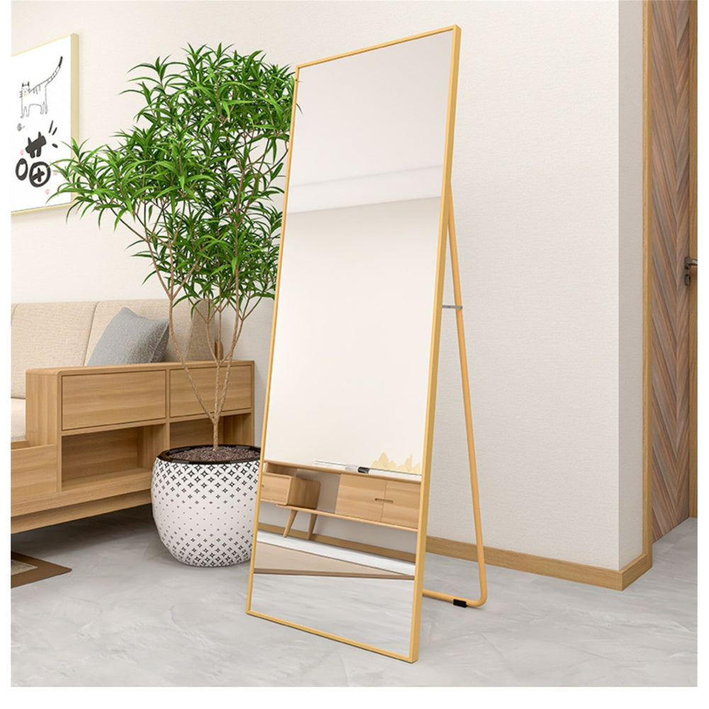Wall-Mounted Alloy Frame Full Length Mirror, Golden
