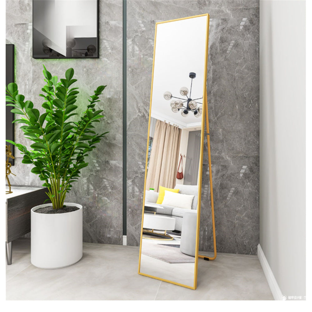 Wall-Mounted Alloy Frame Full Length Mirror, Golden