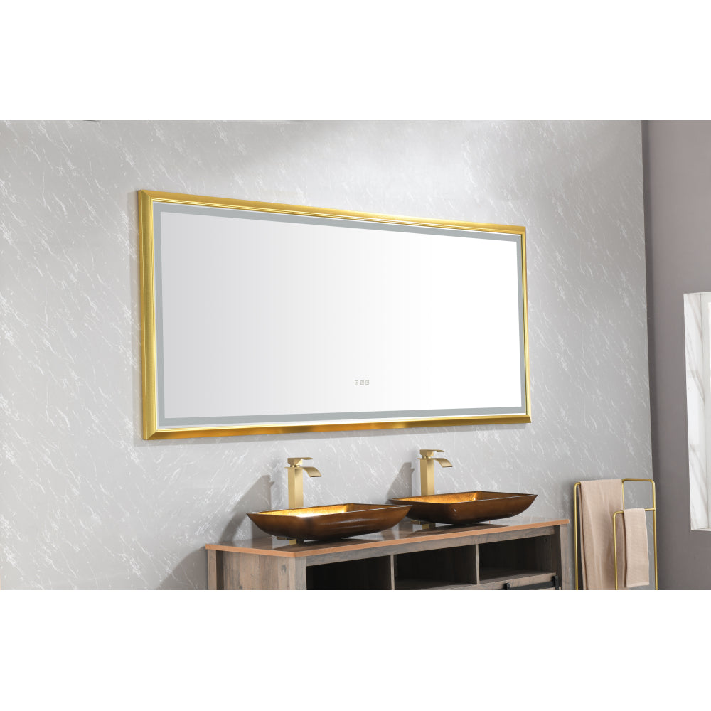 96in. W x 48 in. H  LED Lighted Bathroom Wall Mounted Mirror with High Lumen+Anti-Fog Separately Control

bedroom full-length mirror  bathroom led mirror  hair salon mirror