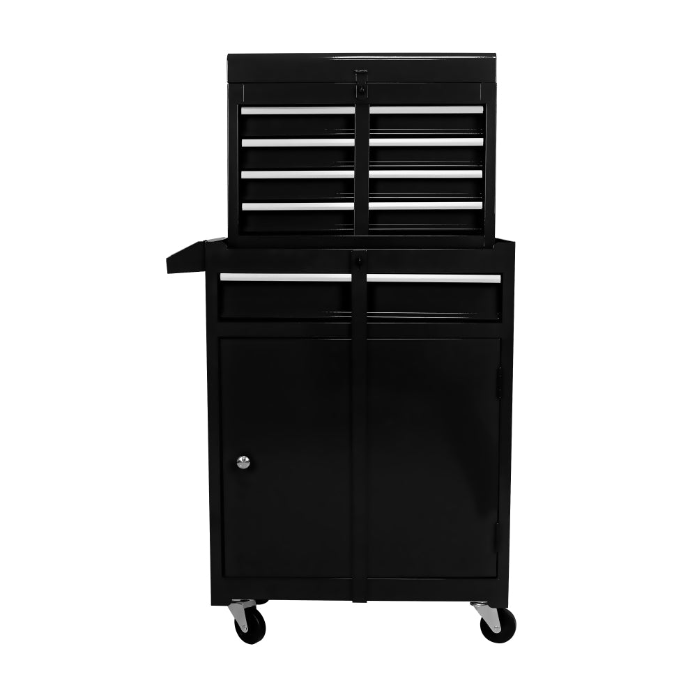 Rolling Tool Chest, 5-Drawer Tool Box Organizer w/Lockable Wheels & Sliding Drawers & Detachable Top & Adjustable Shelf, Tool Storage Cabinet for Garage Workshop(BLACK)