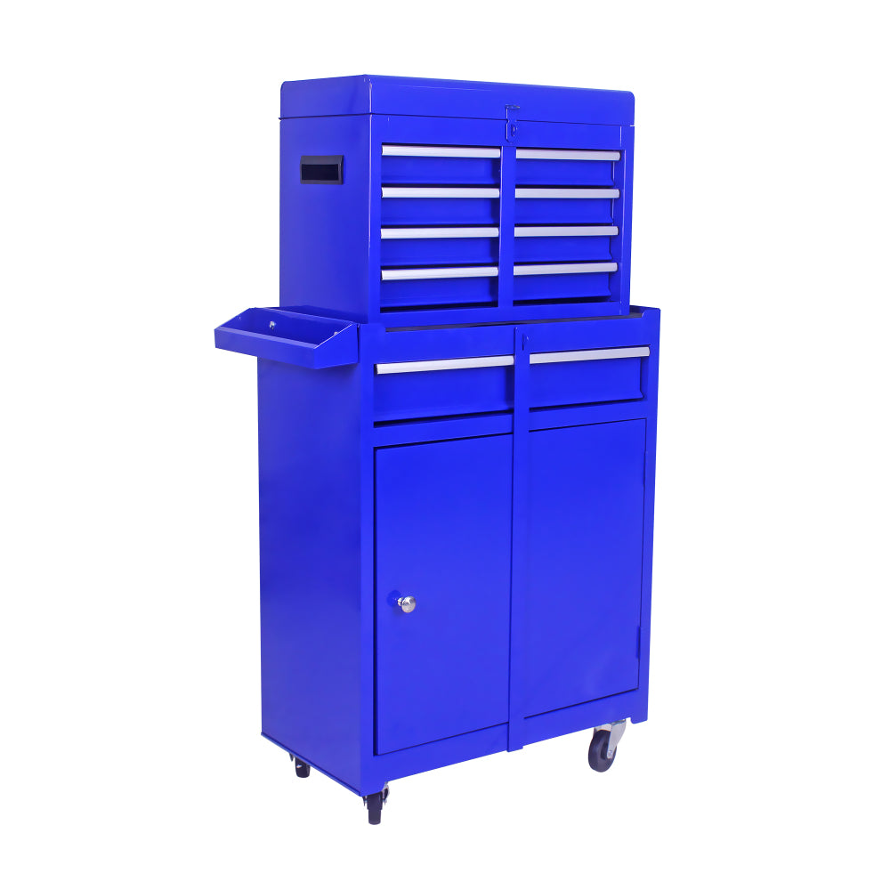Rolling Tool Chest, 5-Drawer Tool Box Organizer w/Lockable Wheels & Sliding Drawers & Detachable Top & Adjustable Shelf, Tool Storage Cabinet for Garage Workshop(BLUE)