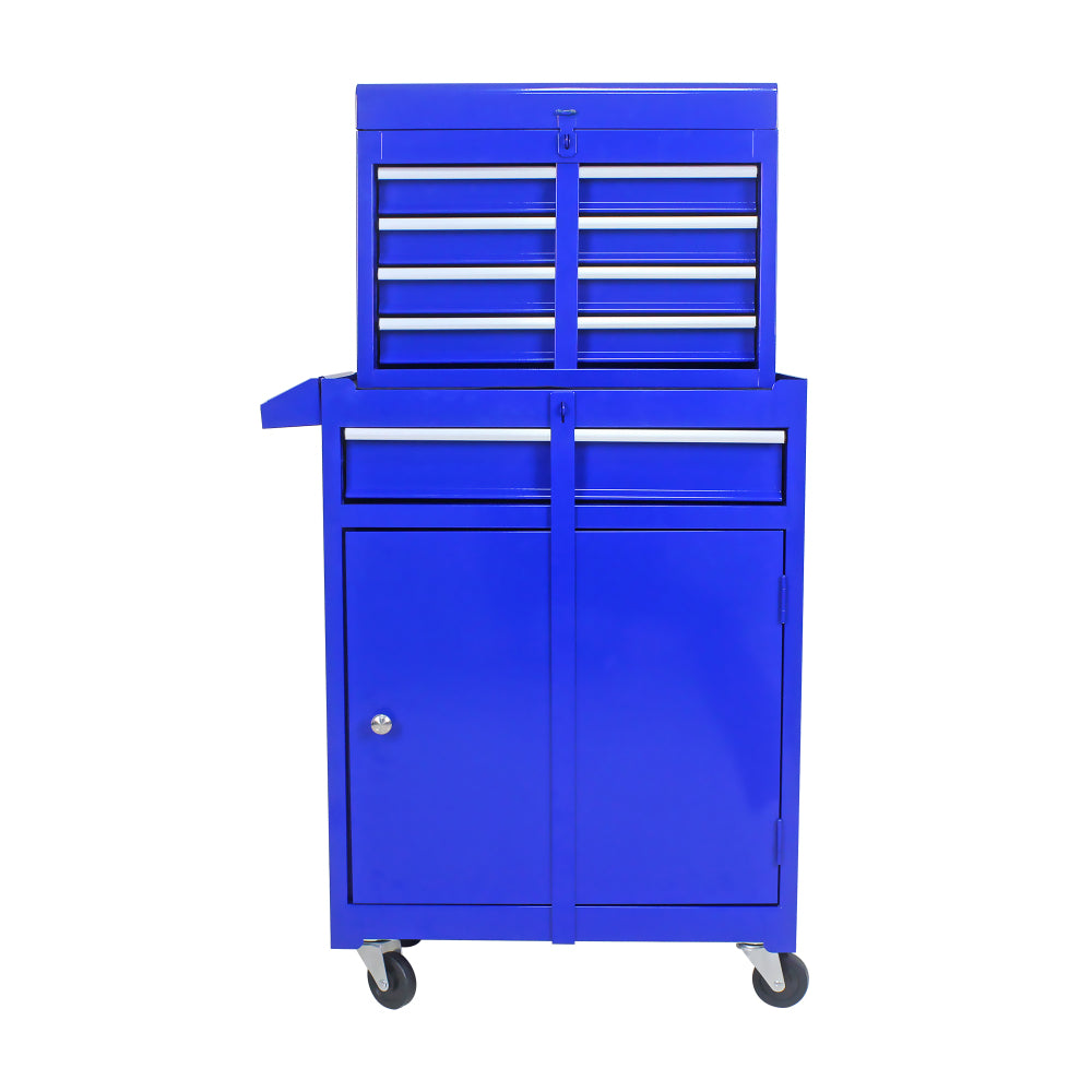 Rolling Tool Chest, 5-Drawer Tool Box Organizer w/Lockable Wheels & Sliding Drawers & Detachable Top & Adjustable Shelf, Tool Storage Cabinet for Garage Workshop(BLUE)
