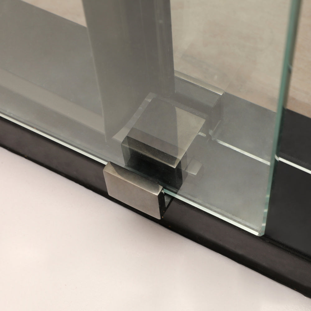 Shower Door 48" W x 76"H Single Sliding Bypass Shower Enclosure, 5/16 in. (8mm), Matte Black