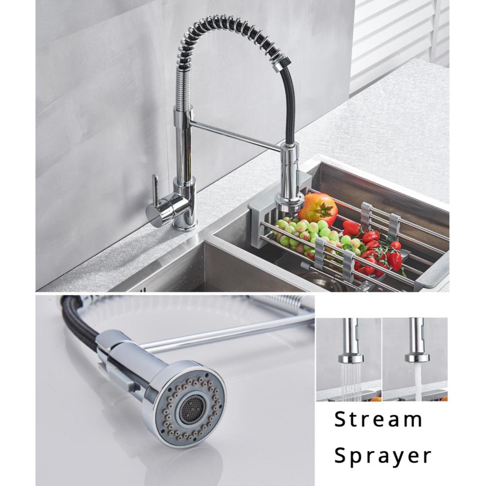 Single Handle Pull Down Sprayer Kitchen Sink Faucet