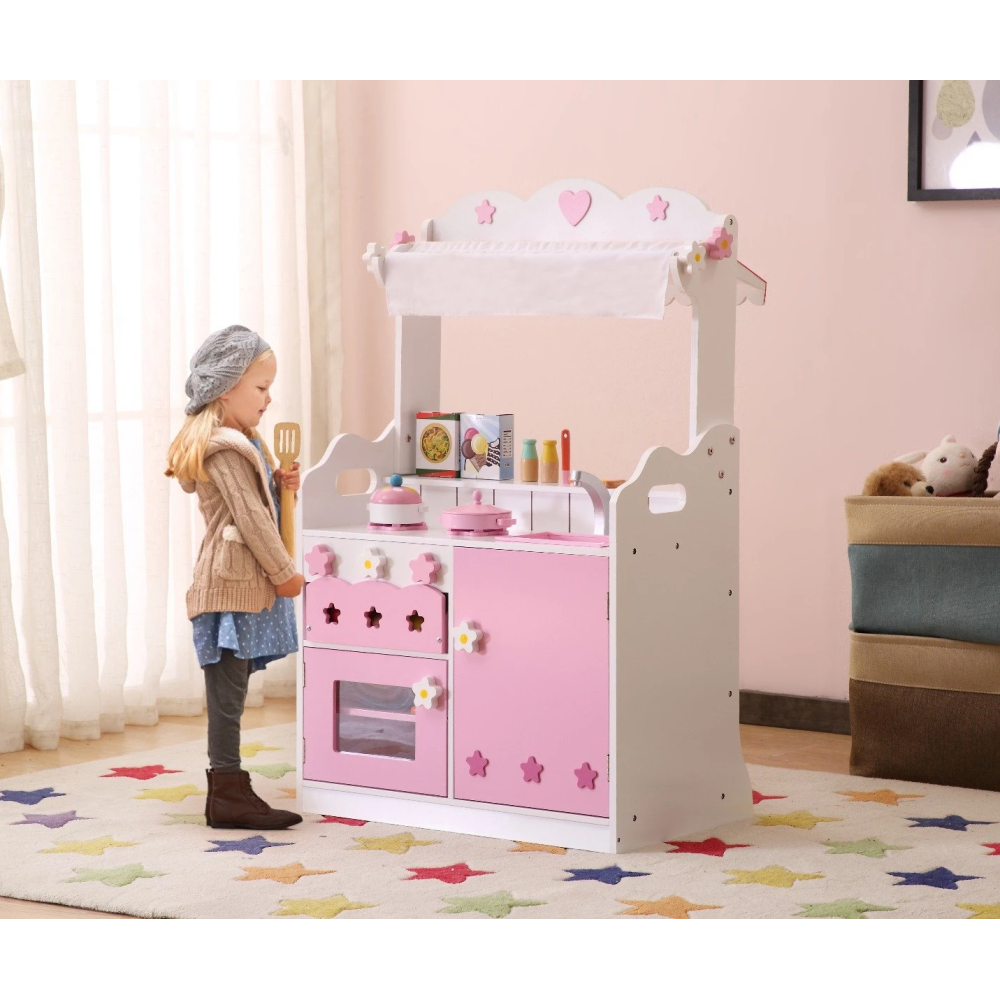 Kids Funnel 2 In 1 Pink Pretend Kitchen and Market Stal