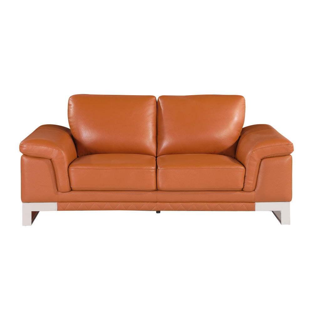 Top Grain Italian Leather Loveseat