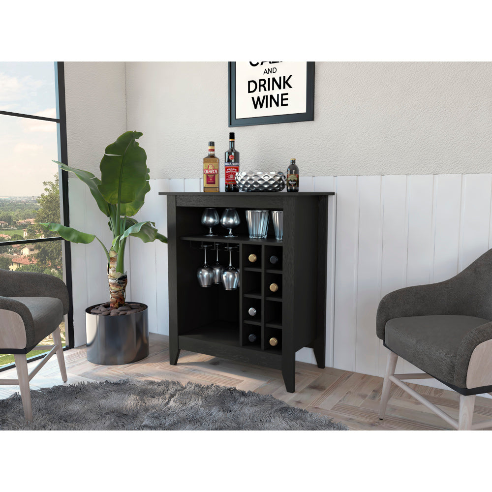 New Canaan 6-Bottle 1-Drawer 1-Shelf Bar Cabinet Black Wengue
