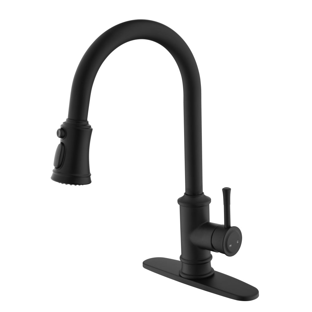 Single Handle High Arc Brushed Nickel Pull Out Kitchen Faucet,
Single Level Stainless Steel Kitchen Sink Faucets with 
Pull Down Sprayer