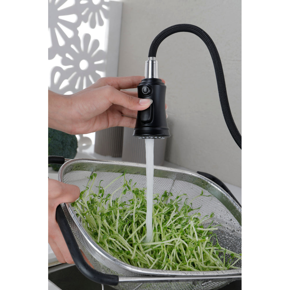 Single Handle High Arc Brushed Nickel Pull Out Kitchen Faucet,
Single Level Stainless Steel Kitchen Sink Faucets with 
Pull Down Sprayer