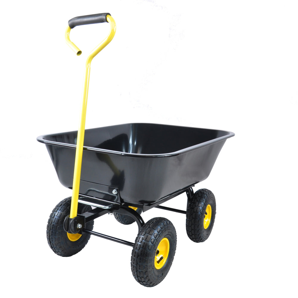 Folding car Poly Garden dump truck with steel frame, 10 inches. Pneumatic tire, 300 lb capacity body 55L  Green