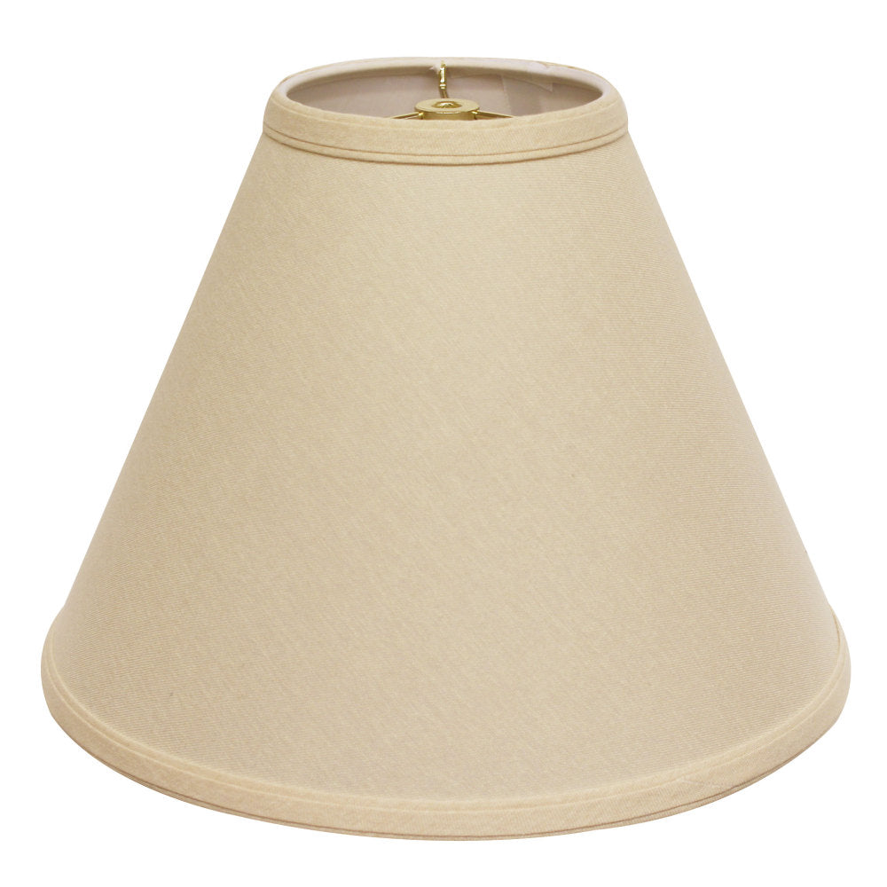 Deep Cone Hardback Lampshade with Washer Fitter, Beige Color Fabric Lampshade for Table Lamps, Natural Linen, 6" Top x 19" Bottom x 13" Height