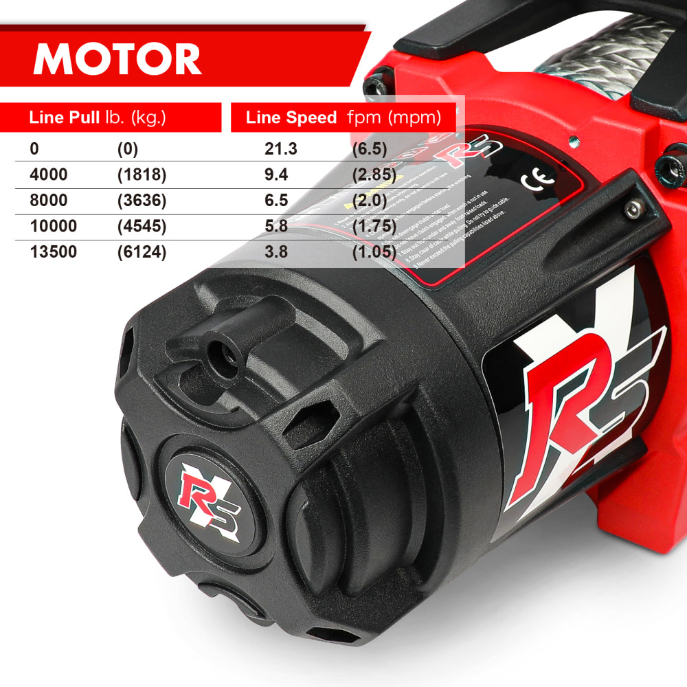 X-BULL Winch-13500 lb. Load Capacity Electric Winch -12V DC Power for Towing Truck Off Road, 2 in 1 Wireless Remote,13500 XRS Series