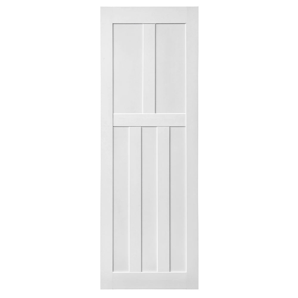 CRAZY ELF 32" x 84" Five Panel Real Primed Door Slab, DIY Panel Door, Modern Interior Barn Door, Moisture-proof, Anti-deformation, Pre-Drilled Ready to Assemble, Suitable for Pre-hung and Barn Door