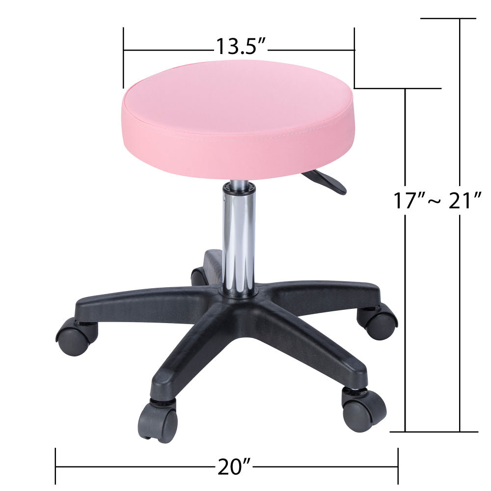 Massage Salon Tattoo Chair  with Two Trays Esthetician Bed with Hydraulic Stool,Multi-Purpose 3-Section Facial Bed Table, Adjustable Beauty Barber Spa Beauty Equipment, Pink
