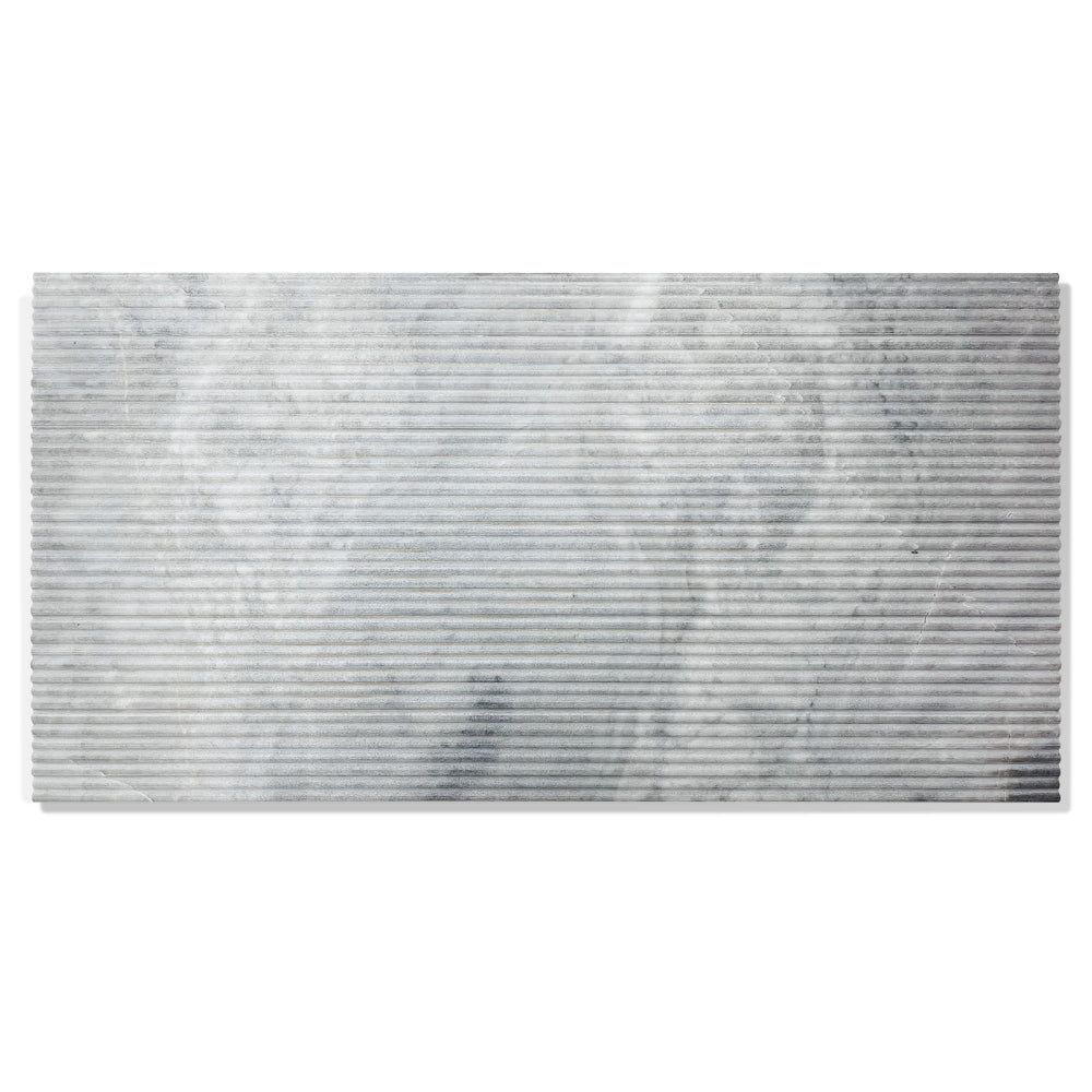 12*24 Carrara Marble, Gray marble, natural marble, for wall, OL textured finished, 3D fluted marble, natural stone, genuine marble, real marble, 1 box 4 pcs